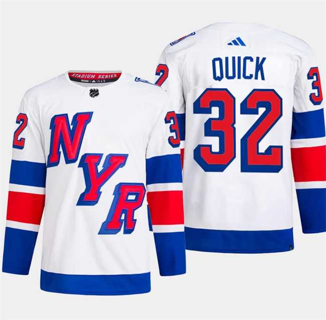 Men%27s New York Rangers #32 Jonathan Quick White 2024 Stadium Series Stitched Jersey Dzhi